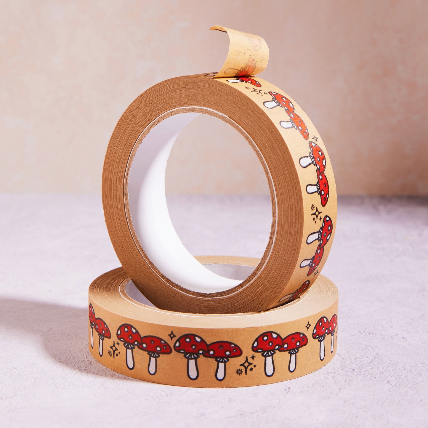 Mushroom Eco-Friendly Kraft Paper Tape Toadstool Design 24mm x 50m