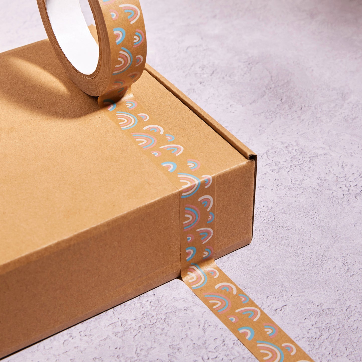 Rainbow Eco-Friendly Kraft Paper Tape Pastel Design 24mm x 50m