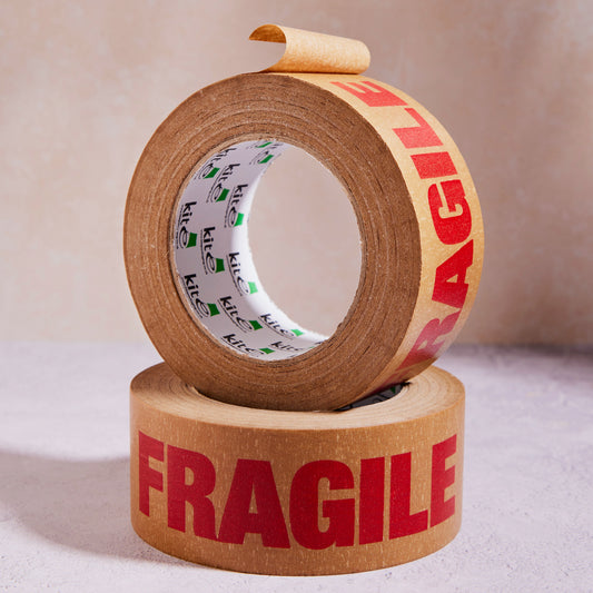 Fragile Eco-Friendly Kraft Paper Tape Parcel 48mm x 50m